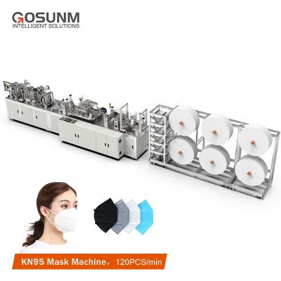 China Factory GOSUNM 120pcs/min loop mask making machine full automatic n95 mask machine for medical mask for sale