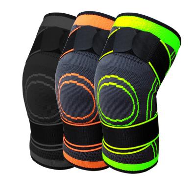 China Amazon Wholesale Breathable Knitted Elastic Nylon Knee Pads Knee Support Sleeve Compression Sports Knee Brace With Belt for sale