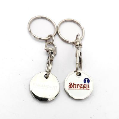 China Euro Keychain Coin Trolley Trolley Key Chain High Quality Promotional Shopping Cart Token Marks for sale