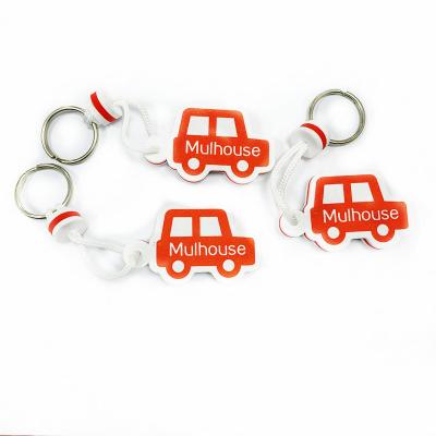 China Lightweight Cheap Custom Logo Printing EVA Shape Car Key Chain Eco-friendly Floating Keychain for sale