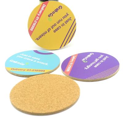 China Sustainable Log Waterproofing Custom Logo Printing MDF Cork Place Mats For Beverage for sale