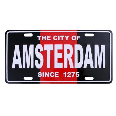 China Europe Amsterdam Souvenir Gray Map City Printed Plate for sale