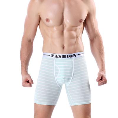 China Factory New Design 95%cotton 5%spandex Men's Breathable Boxer Briefs Qualitymen Long Best Long Leg Boxer Briefs for sale