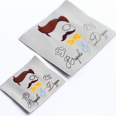 China Woven Brand Logo And Size End Folded Textile Washable High Density Custom Neck Tags Labels For Clothing for sale