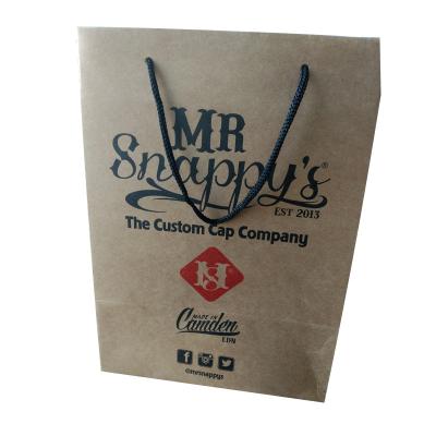 China Recyclable custom logo printed euro luxury kraft paper gift bag, boutique tote foldable shopping bag with logos, paper bags with logos for sale