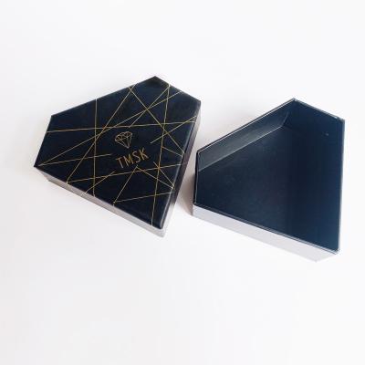 China Recyclable Luxury Custom Jewelry Packaging Paper Box Jewelry Logo Ring Necklace Ring Logo Paper Luxury Cosmetic Velvet Diamond Shape for sale