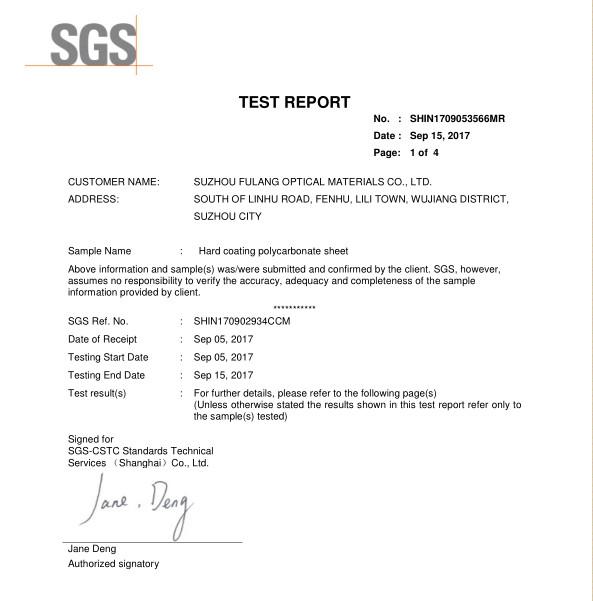 scratch resistant polycarbonate - Suzhou Fulang Optical Materials Co., Ltd.