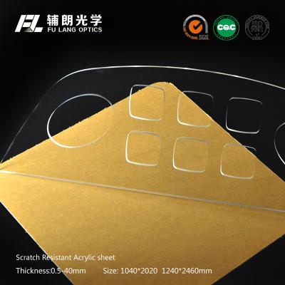 China Larga vida de acrílico clara resistente de la hoja del plexiglás del rasguño para la planta de fabricación del ECU en venta