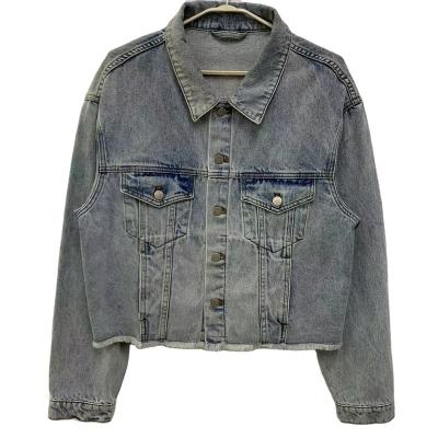 China QUICK DRY Women's denim jacket casual long sleeve basic button denim jacket for sale