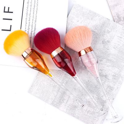 China 2021 Newest Fashion Wine Glass Design Nail Beauty Brush Nail Dust Powder Removal Brush For Nail Art Tools for sale