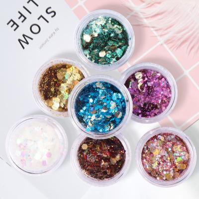 China Wholesale 8 Colors Nail Art Glitter Fashionable Loose Glitter Decorations Loose Nail Art Glitter Powder For Nails for sale