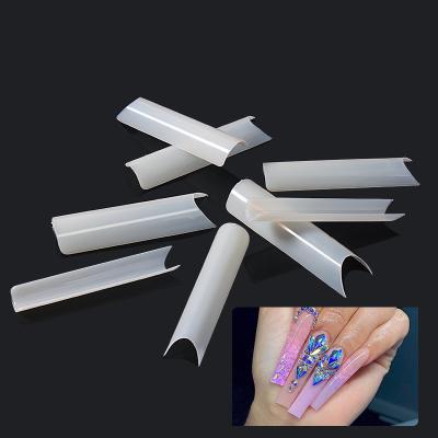 China 500Pcs/Pack Cover Fashionable Wholesale Half Fake Nail Natural Color Fake Nail Art Tips for sale