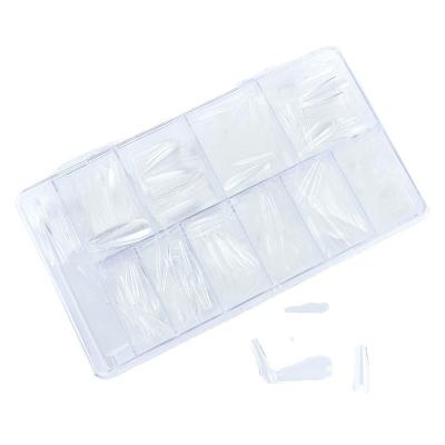 China 500pcs Fashion Transparent Low Long Nail Polish Strips False Nail Box Packaging for sale