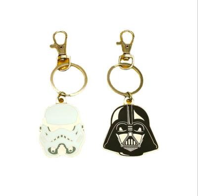 China Custom Key Holder Metal 2 Pieces Warrior Key Ring Black Keychain Keyring For Boy for sale