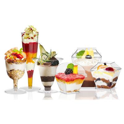 China Factory price single wall disposable clear plastic pudding dessert cup with lid wholesale for sale