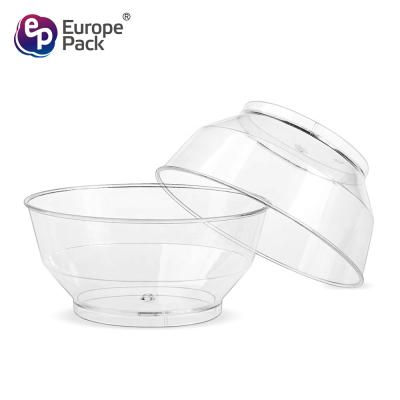 China Disposable Food Grade 120ml Round Shape Clear Disposable Plastic Salad Bowl Wholesale for sale