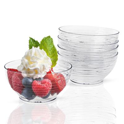 China Wholesale High Quality Disposable Stripe Design Disposable 90ml Dessert Clear Plastic Bowl for sale