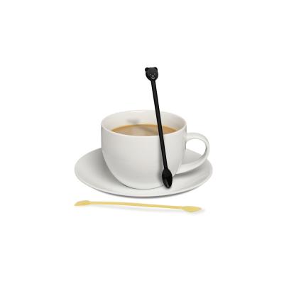 China Sustainable High Quality Disposable 128mm Mini Coffee Eco-Friendly Stirring Spoon for sale