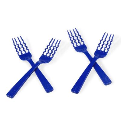 China Disposable Eco-friendly Material Reusable Colorful Plastic Noodle Shape Food Fruit Forks for sale