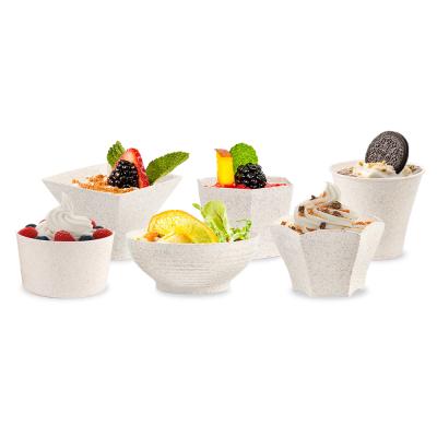 China Eco-Friendly Biodegradable Material Wheat Straw Plastic Dessert Cup Food Grade New for sale