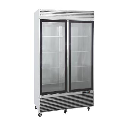 China Double-Temperature Swing Glass Door Openable Beer Showcase Fridge Wine Cooler Upright Beverage Fridge for sale