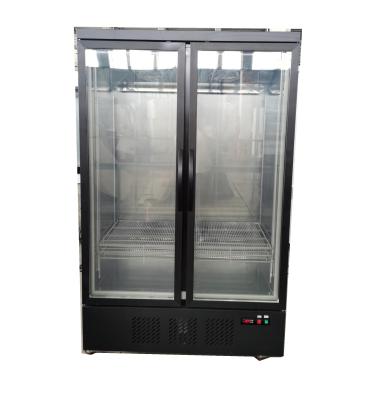 China COMPRESSOR SUILING LD-920M2WP Stainless Steel Beef Glass Door Commercial Freezer Upright Display/Vertical Shelving Seafood Fridge for sale