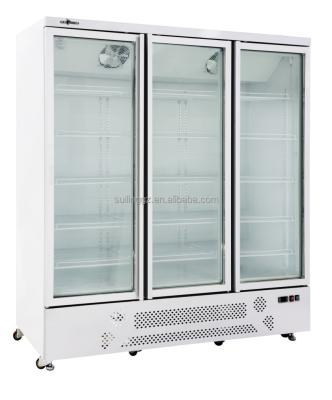 China COMPRESSOR SUILING 3 door straight glass door showcase/supermarket freezer display meat and beef and seafood freezing freezer LD-1430M3WP for sale