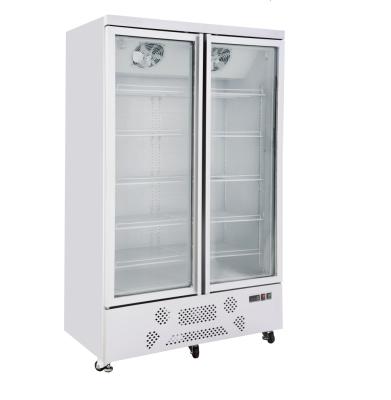 China COMPRESSOR SUILING 2 door cold chain freezer vertical display showcase/supermarket meat andseafood upright glass freezer LD-920M2WP for sale