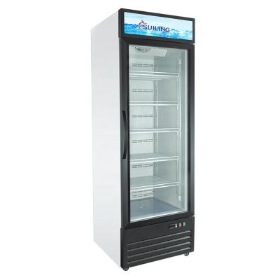 China COMPRESSOR SUILING 400L Upright Cold Chain Freezer Showcase / Supermarket 1 Door Freezer Vertical Glass Display For Meat And Beef LD-460W for sale