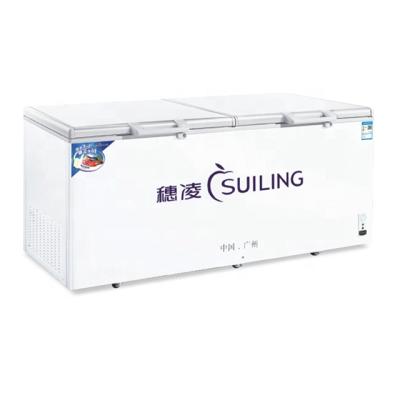 China COMPRESSOR SUILING Open Foaming Top Door 2 Door Chest Freezer BD-650 for sale