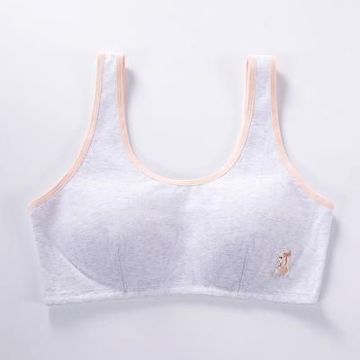 China Listing Elasticity Compression Kids Girl One Piece Top Selling Breathable Hemmed Bra for sale