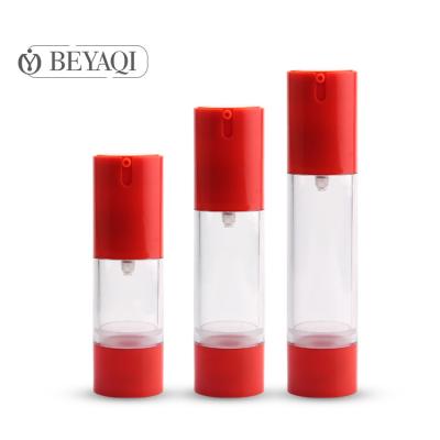 China Red Luxury OEM 30ml 50ml 15ml Personal Care Airless Bottle For Lotion for sale