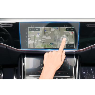 China High Clear Anti-fingerprint Tempered Glass Touch Screen Protector For Audi S8 2021 Car Interior Auto Radio Navigation Tachometer Film Protector for sale