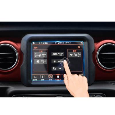 China Anti-fingerprint HD Clear Tempered Glass Touch Screen Protector For Jeep Wrangler Navigation Car Accessories Full Interior Tach Glue Film for sale