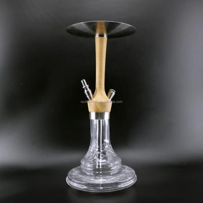 China Stainless Steel Factory Price Hot Sell Large Size Stainless Steel Wooden Hookah Shisha Nargile for sale