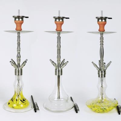 China Hookah V2a Large Stainless Steel China Shisha Steel Hookah With Yellow Vase for sale