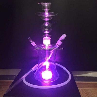 China Fantastic Lighting in Europe 2016 Hot Sale Dark Glass Silicone Hose Hookah Glass Hookah with LED Glass Hookah for sale