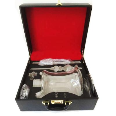 China Smoking Set Hot Sale Glass Hookah With LED Light Smoking Shisha LED Leather Case Package for sale