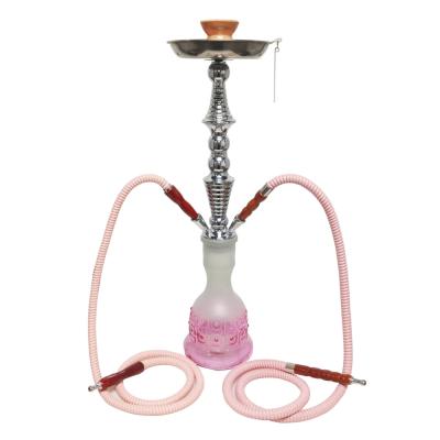 China Pyramid Base Big Pink Luxury Iron+glass Hookah 4 Pipes Shisha Pink Black Windcover for sale