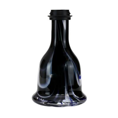 China Large Glass Stripe Sahara Hookah Vase Black for sale