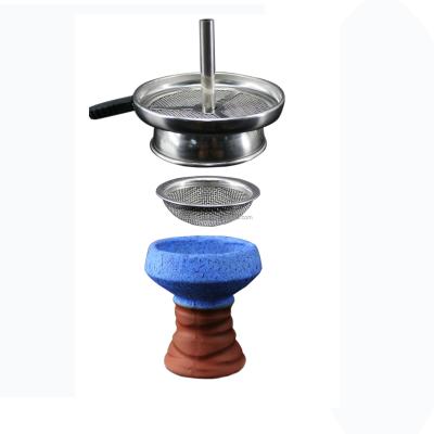 China Hot Smoking Set Hookah Bowl Sets Stone Bowl+Charcoal Holder+Iron Mesh+Rubber+Tongs Black Blue Hot Sale Online for sale