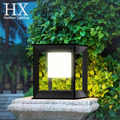 China Aluminum Alloy All in One Led Solar Light Door Park Ip65 Backyard Column Lamp Outdoor Waterproof Garden Lights Chapiter Solar Lamp for sale