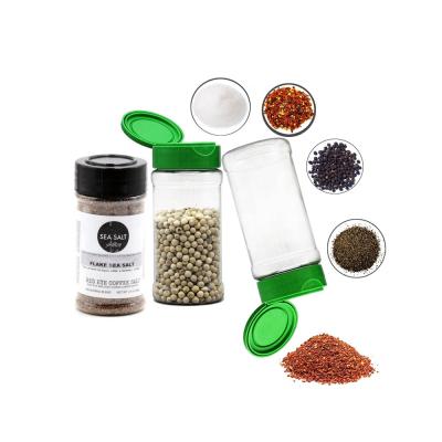 China Cooking Spice Food Safety 100cc Cylinder Plastic Curry Shaker Jar, Pepper Powder Salt Shaker PET Bottle With Customized Design Label for sale