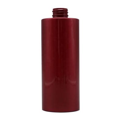 China Empty Cosmetic Packaging Cylinder 530ml Round Frosted Red PET Plastic Bottle With Mist Pump Sprayer For Cosmetic Skin Toner Makeup Remover Water for sale