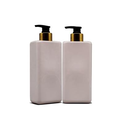 China BEAUTY PACKAGING 450ml Pink PET Body Lotion Plastic Empty Containers, Rectangle Plastic Hand Skin Care Lotion Containers And Bottles for sale