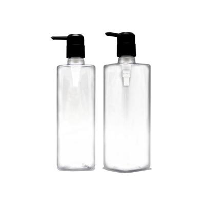 China 400ml PET Shampoo Cosmetic Packing Plastic Transparent Bottle, PET Plastic Body Wash Bottle Hand Soap Packing Container With Press Shampoo Pump for sale