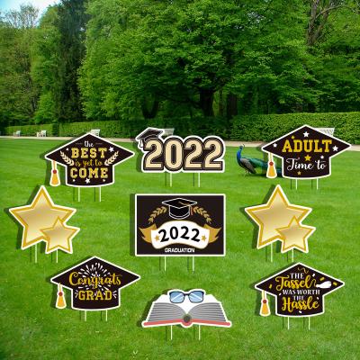 China Easter Decoration Corrugated Cardboard Graduation Season Yard Signs And Bets, Lawn Decoration Waterproof Congratulations Plates for sale