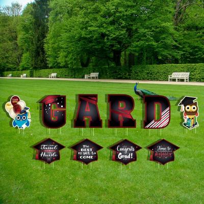 China 2022 Welcome Corrugated Congratulations Slogan Sign Campus Easter Decoration Yard Decoration Sign Inserts Sign for sale