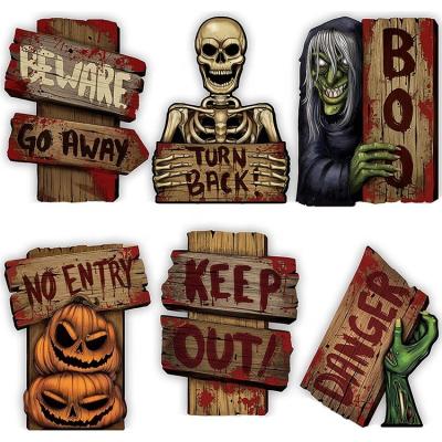 China Decoration Customized Outdoor Halloween Ghost Yard Lawn Signs Decorations With Stakes for sale