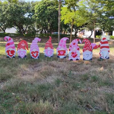 China Outdoor On Ground Valentine's Day Decoration 2021 Latest Party Supplies Supplies Outdoor Corrugated Yard Decoration Of Stake Signs for sale